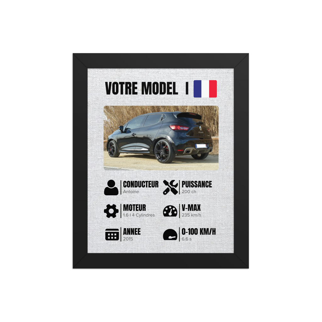 Cadre Personnalisable de votre Voiture